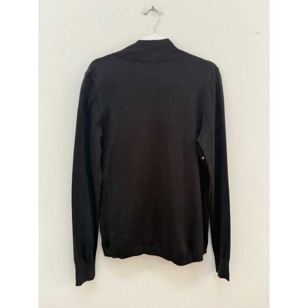 Boston Proper Studded Cardigan Large Black Zip Front Mock Neck NWT - Picture 6 of 11